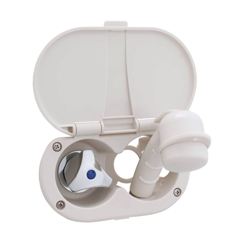 Ambassador Marine Trinidad Transom Shower, Cold Only, Small Sprayer, 10' Rubber Hose, Warm White image number 2