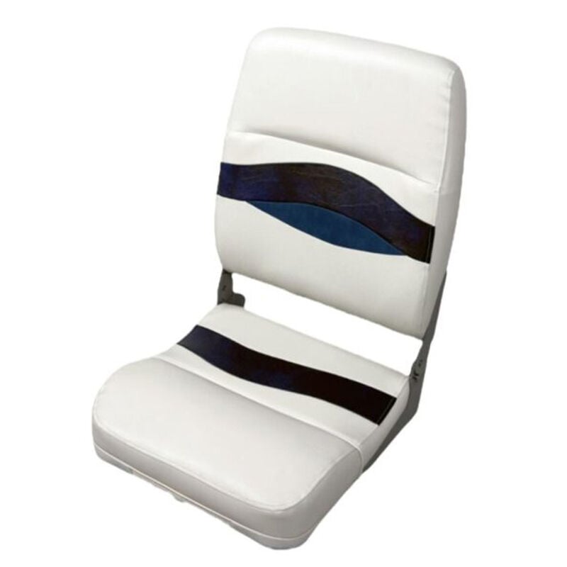 Horizon Manufacturing Elite Series Pontoon Fold Down Boat Seat - White/Navy/Blue