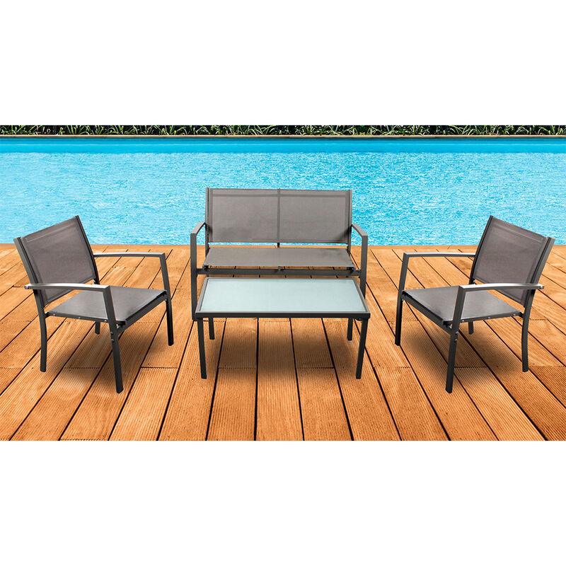 Ostrich Woodcliff Lake 4-Piece Patio Set, Tan/Taupe image number 7