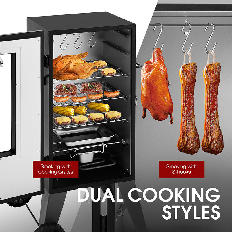 Royal Gourmet SE2806 28-Inch Analog Electric Smoker with 3 Chrome-Plated Smoking Racks image number 9