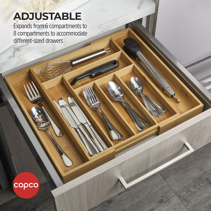 Copco Bamboo Expandable Drawer Organizer for Flatware image number 2