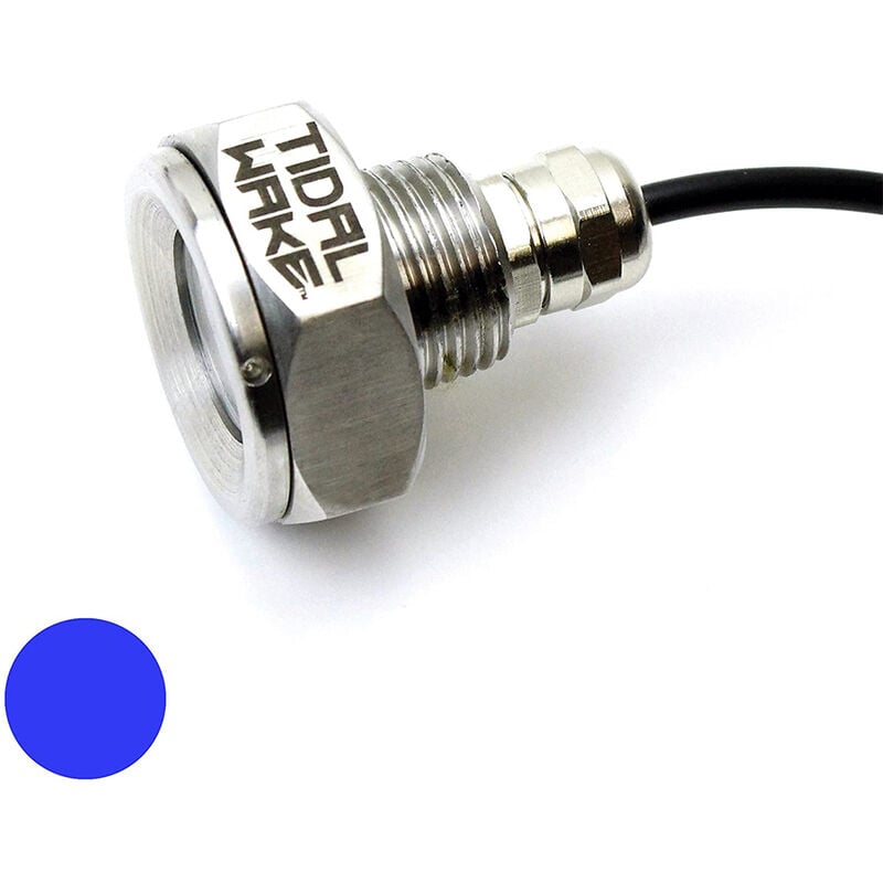 Tidal Wake Underwater LED Boat Drain Plug Light – Plug N’ Play, 1/2" Thread, Blue image number 1