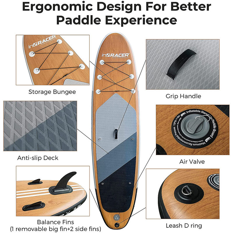 inQracer 10'6" Inflatable Stand-Up Paddleboard image number 4