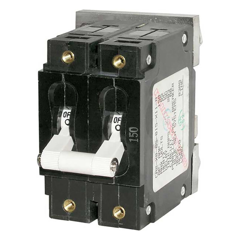 Blue Sea DC Circuit Breaker C-Series Toggle Switch, Double Pole, 150A image number 1