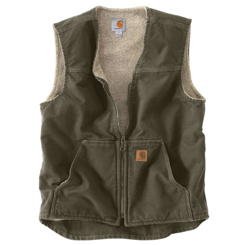 Carhartt Men's Sandstone Sherpa-Lined Rugged Vest image number 9