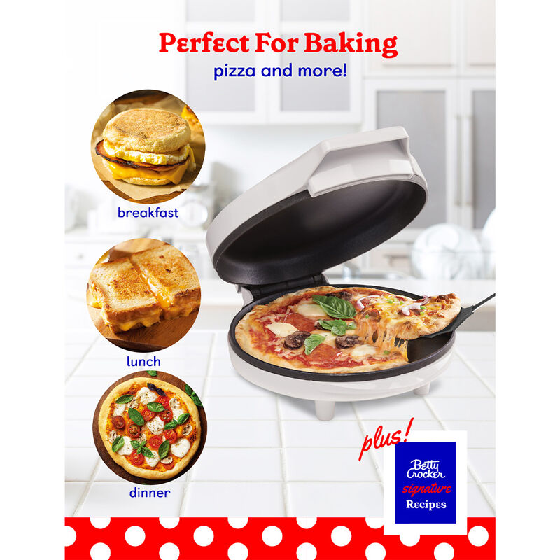 Betty Crocker 8" Travel Pizza Maker Plus, White image number 2