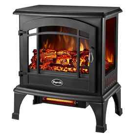 Comfort Glow Sanibel 3-Sided Infrared Quartz Electric Stove, Black Finish