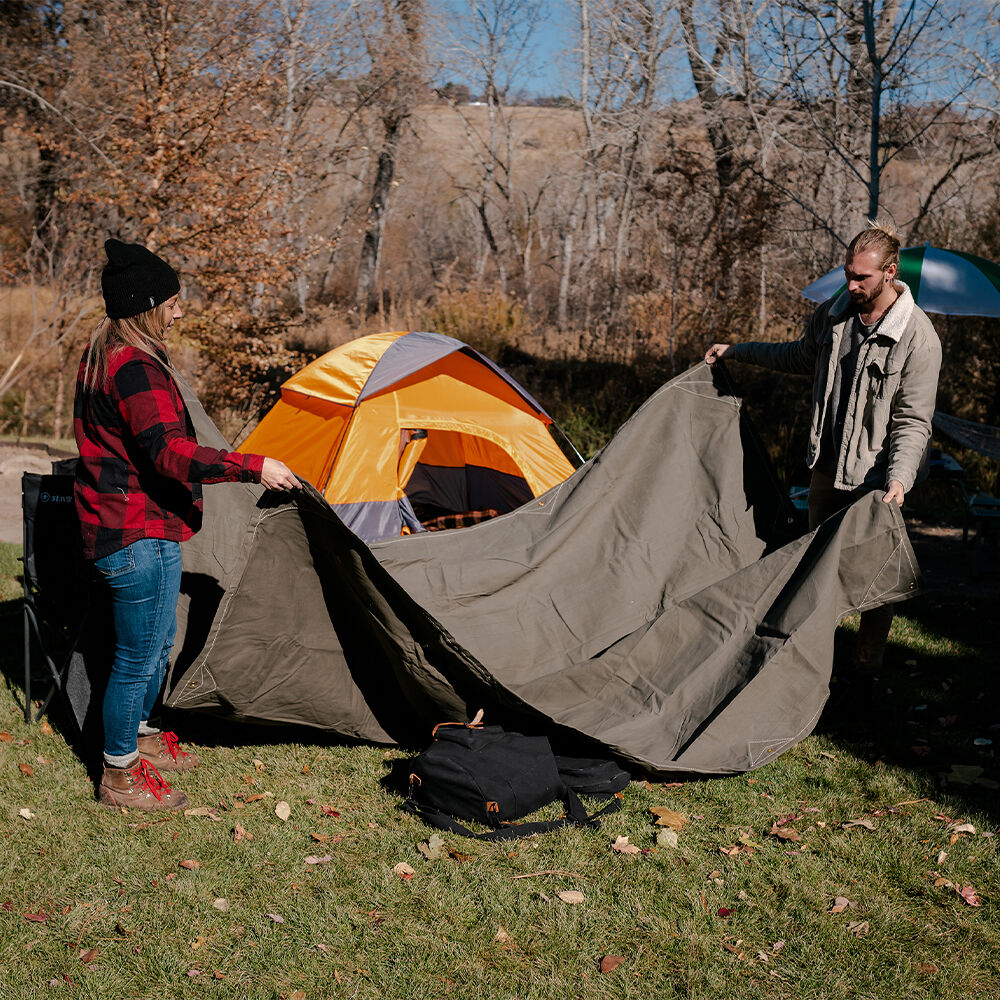 Stansport 12'x14' Heavy Duty Canvas Tarp - Olive Green