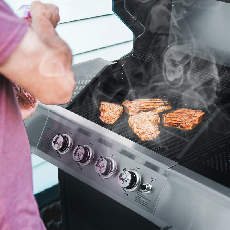 Royal Gourmet 4-Burner Propane Gas Grill with 2 Side Shelves image number 3