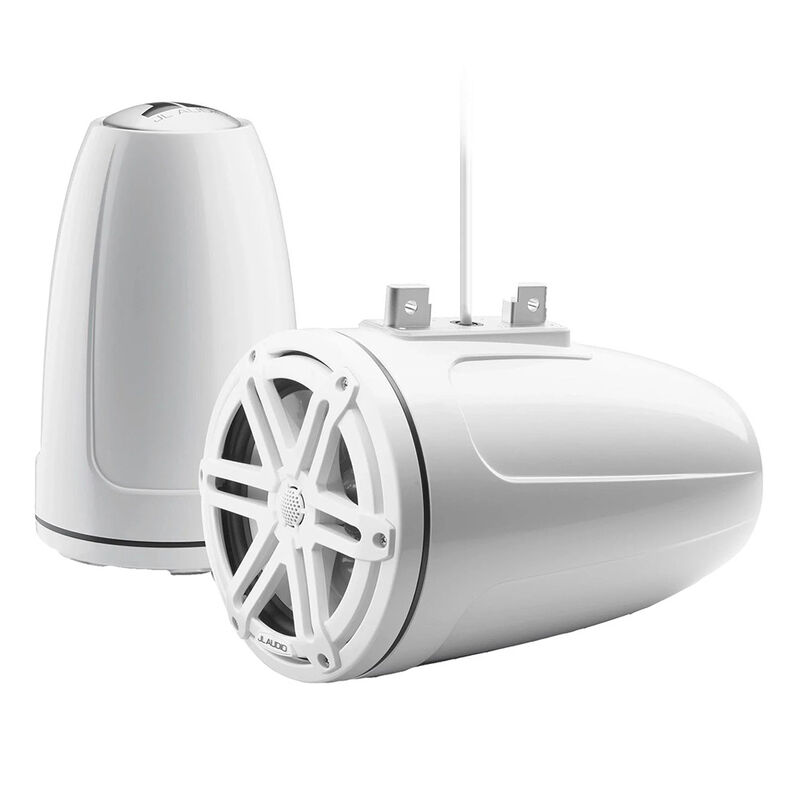 JL Audio M3 Series 7.7" Enclosed Tower Coaxial System w/ Gloss White Sport Grille image number 1