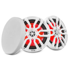 DS18 NXL-8 8" Two-Way Coaxial Marine Speakers with RGB LED Lights, Pair