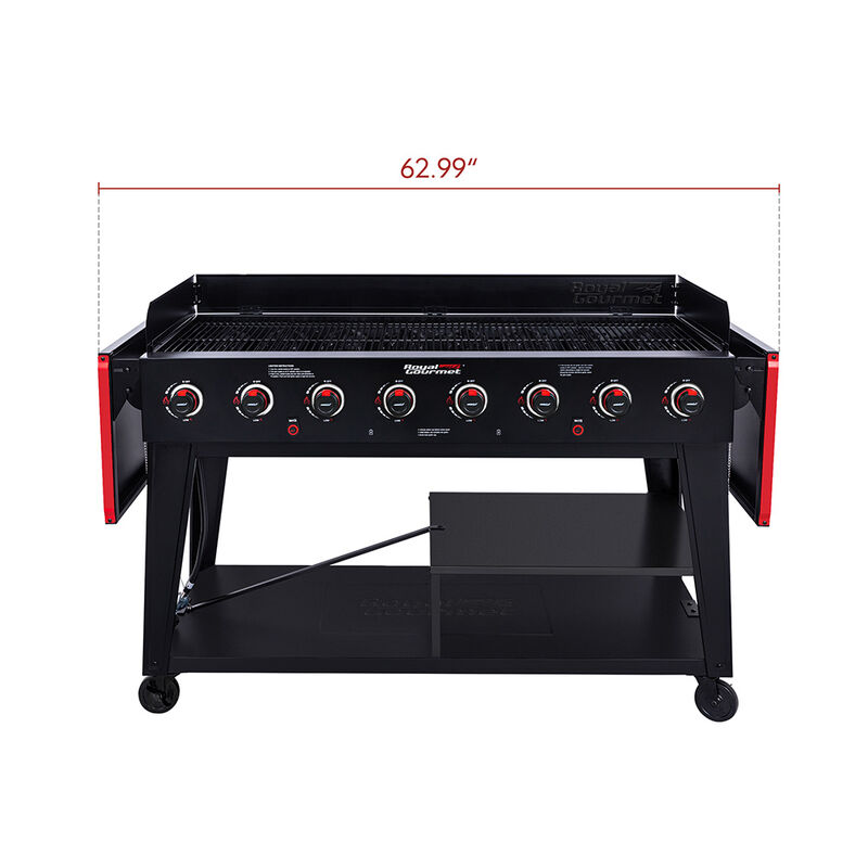 Royal Gourmet GB Series 8-Burner Gas Grill, Black/Red image number 6