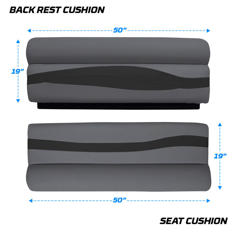 Wise Premier Pontoon 50" Bench Seat Top Cushion Set Only image number 3