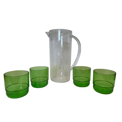 Phantom Chef Acrylic Pitcher with 4 Cups - Hunter Green