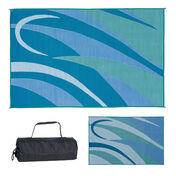 Reversible Graphic Design RV Patio Mat, 8' x 16', Blue/Green