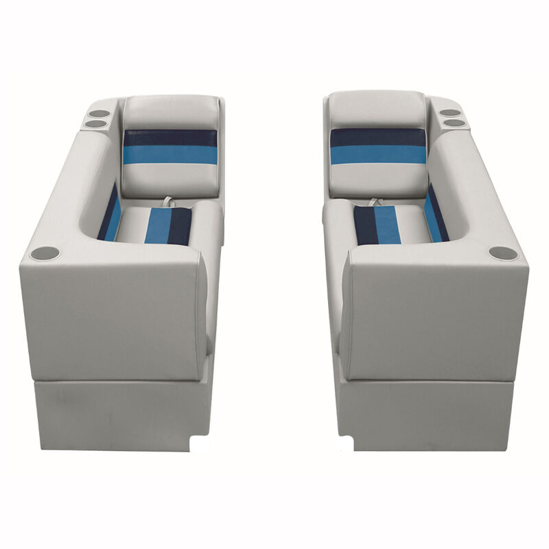 Deluxe Pontoon Furniture w/Toe Kick Base - Front Group Package B, Gray/Navy/Blue