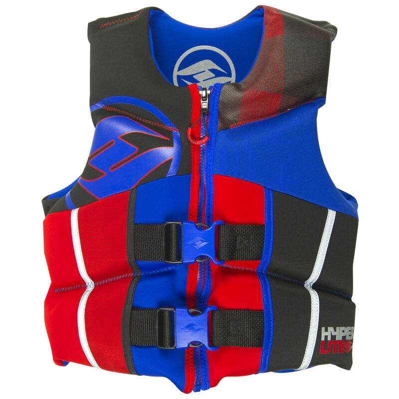 Hyperlite Pro V Youth Life Jacket, blue/red image number 1