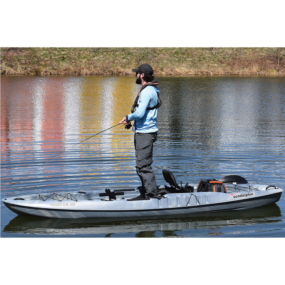 Sun Dolphin Boss 12 SS Sit-On-Top Fishing Kayak with Paddle