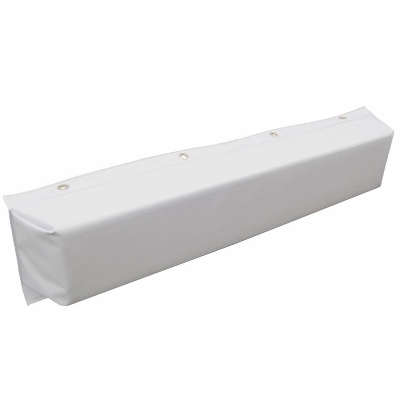 Hull-Saver Vinyl Covered Heavy Duty Dock Bumper White 35"L x 6"T x 4'D - Straight image number 1