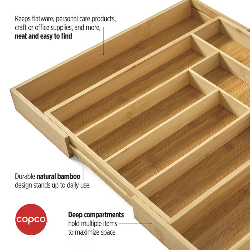 Copco Bamboo Expandable Drawer Organizer for Flatware image number 3