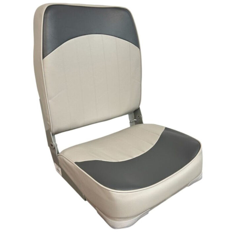 Horizon Manufacturing 21.25" Economy Fold Down Boat Seat, High Back - Gray/Charcoal