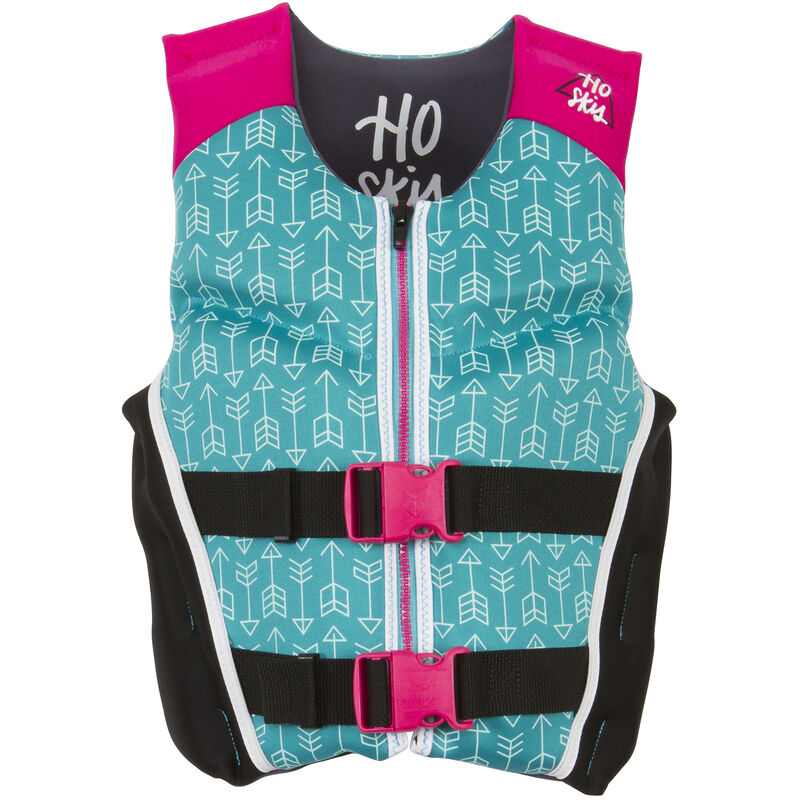 HO Youth Pursuit Neoprene Life Jacket, turquoise/pink image number 1