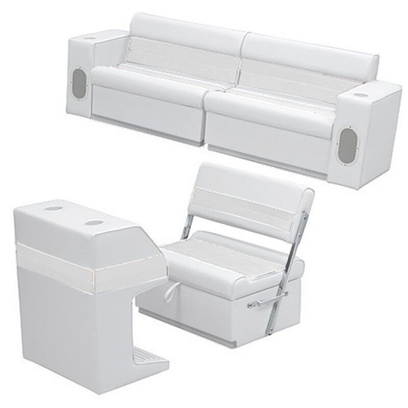 Deluxe Pontoon Furniture w/Toe Kick Base - Rear Group 7 Package, White