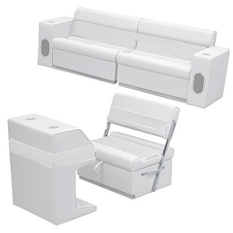 Deluxe Pontoon Furniture w/Toe Kick Base - Rear Group 7 Package, White image number 1
