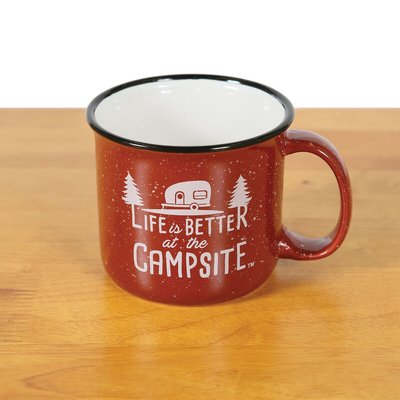 Camco Life is Better at the Campsite Mug, Red Enamel, 14 oz. image number 3