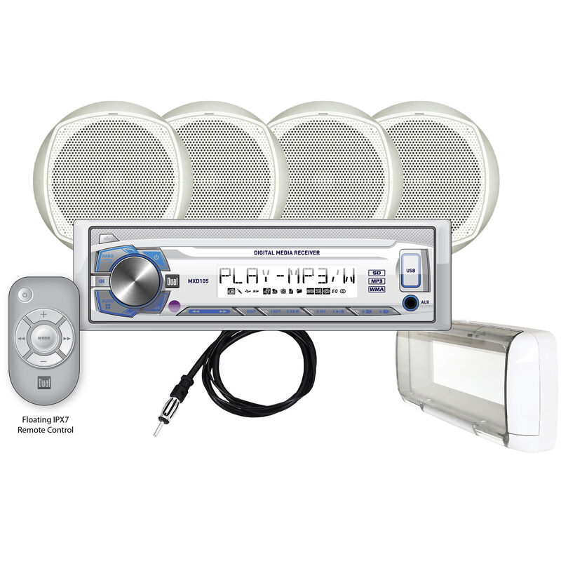 Dual MCP1054S USB/MP3/WMA Media Receiver With Four 6.5" Speakers image number 1