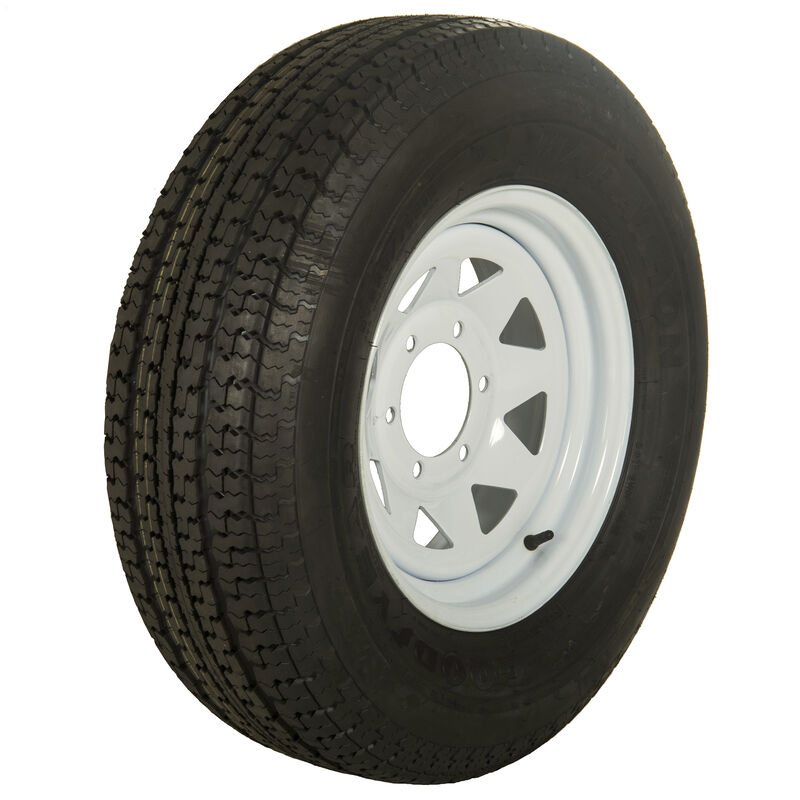 Goodyear Marathon 225/75 R 15 Radial Trailer Tire, 6-Lug White Spoke Rim image number 1