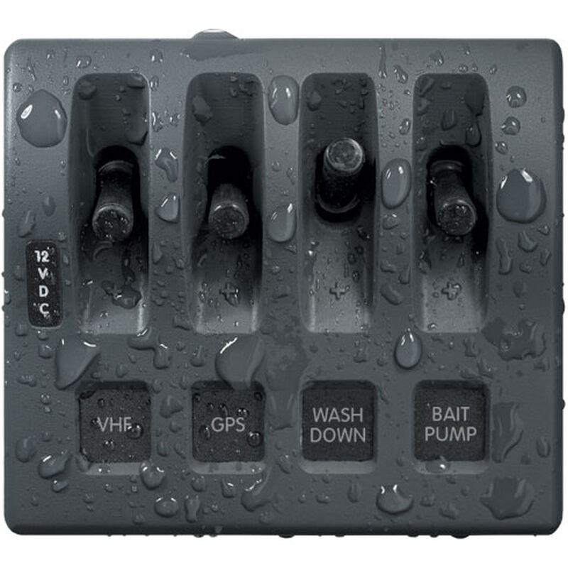 Blue Sea Systems WeatherDeck 12V DC Waterproof Switch Only Panel, 4 Positions image number 2