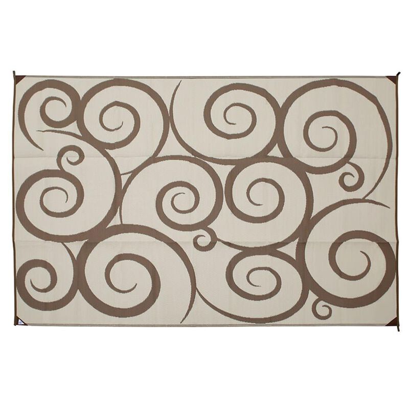 Reversible Swirl Design RV Patio Mat image number 4