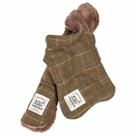 Touchdog &reg; 2-In-1 Windowpane Plaided Dog Jacket With Matching Reversible Dog Mat, Olive Green Plaid X-Large