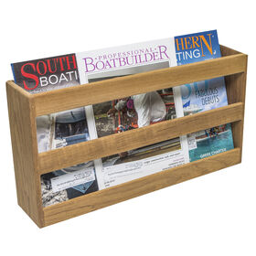 Whitecap Teak Double-Wide Magazine Rack