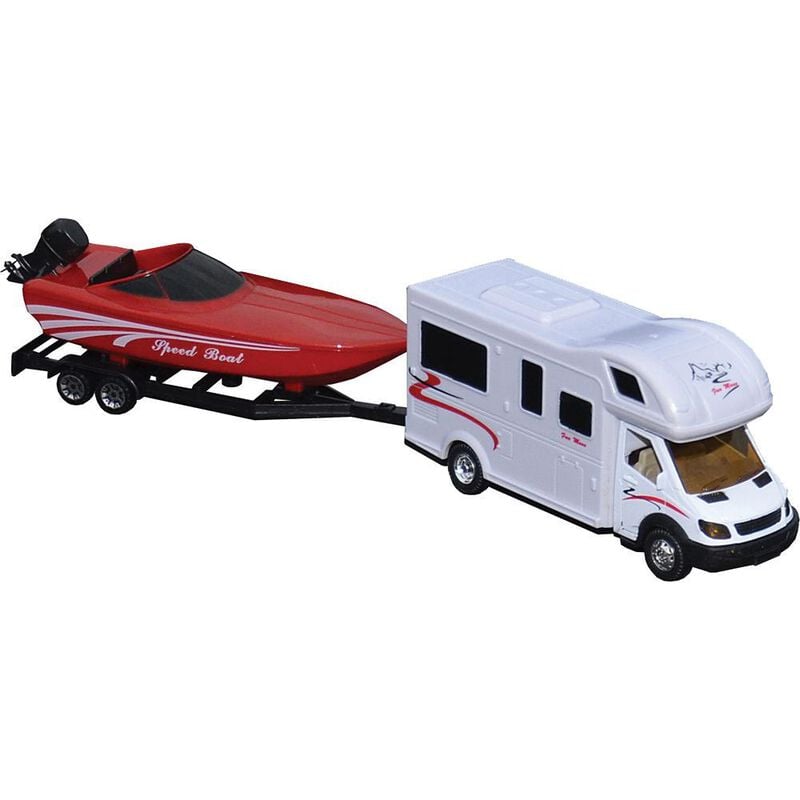 Class C Motorhome and Boat Trailer image number 1