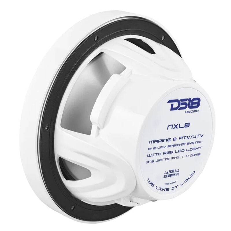 DS18 NXL-8 8" Two-Way Coaxial Marine Speakers with RGB LED Lights, Pair image number 4