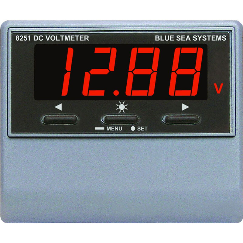 Blue Sea DC Digital Voltmeter with Alarm, 0-60V image number 1