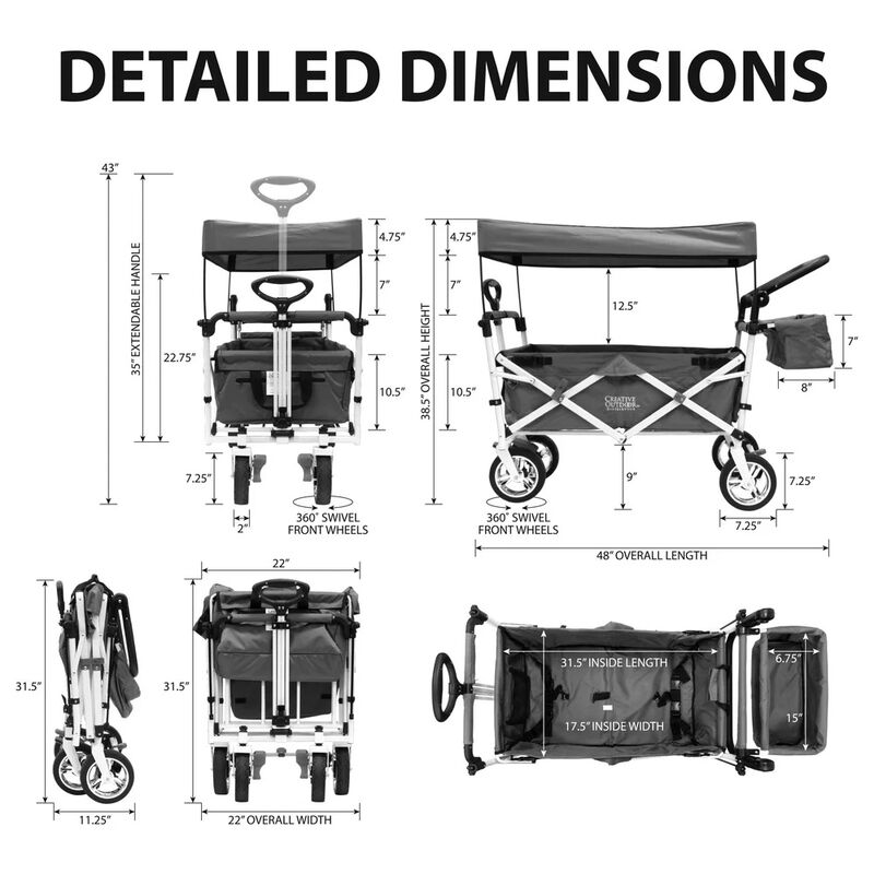 Creative Wagon Silver Series Stroller Push/Pull Folding Wagon image number 9