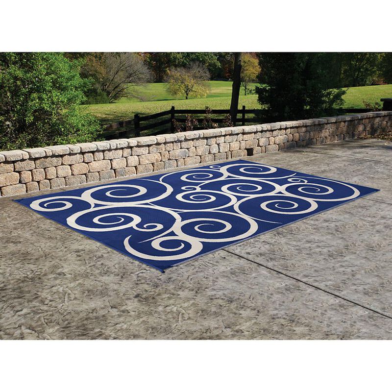 Reversible Swirl Design RV Patio Mat image number 11