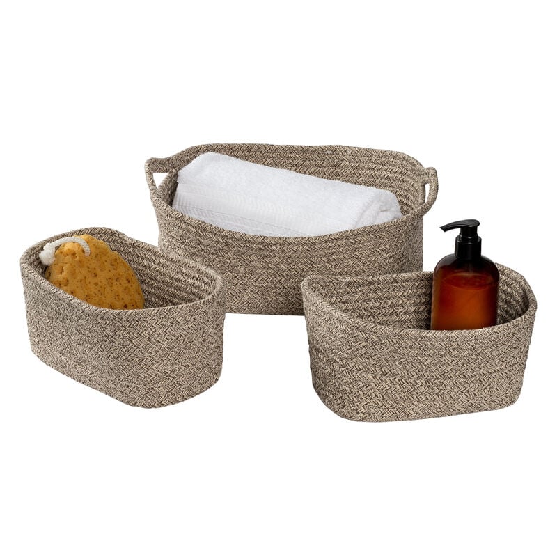 Honey Can Do Nested Cotton Baskets with Handles – Champagne, Set of 3 image number 2
