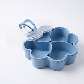  Phantom Chef 4-Sectional Snack Container in Dusty Blue