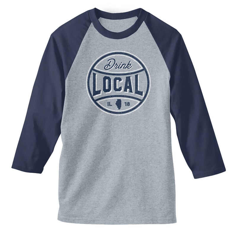 Men's Drink Local IL Baseball Tee image number 1