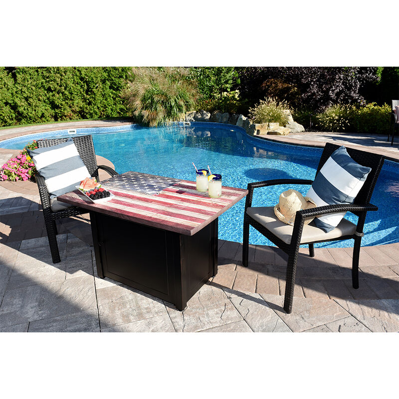 Endless Summer Americana LP Gas Outdoor Fire Pit with American Flag Mantel image number 5