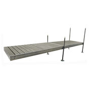 Tommy Docks 16' Straight Aluminum Frame With Composite Decking Complete Dock Package - Ridgeway Gray