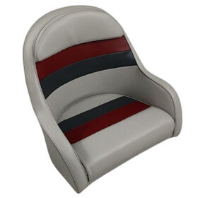 Horizon Manufacturing Premium Series Pontoon Bucket Style Captain Chair - Gray/Red/Charcoal