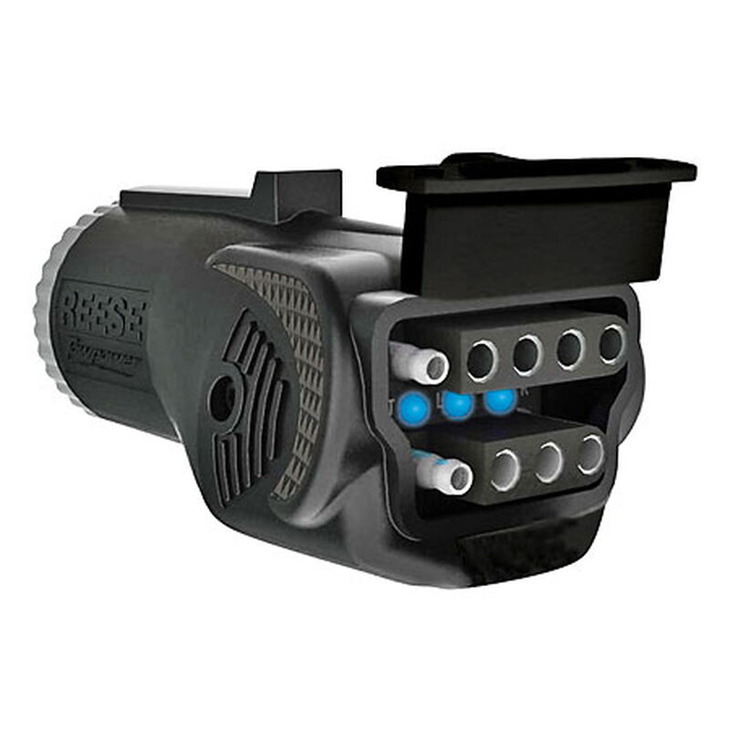 Fulton 7-Way to 4-Way or 5-Way Trailer Wiring Adapter With LED Circuit Tester