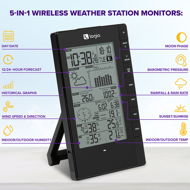Logia 5-in-1 Wireless Weather Station with PC Data Sync image number 3