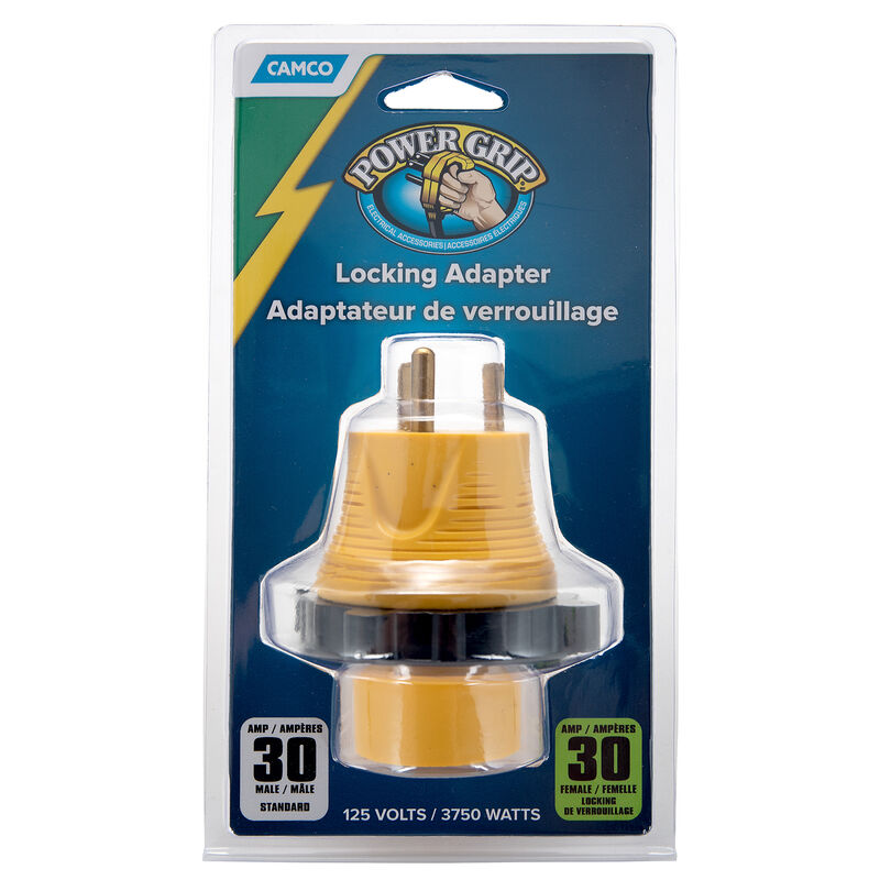 Camco 30A-30A RV Locking PowerGrip Adapter image number 1