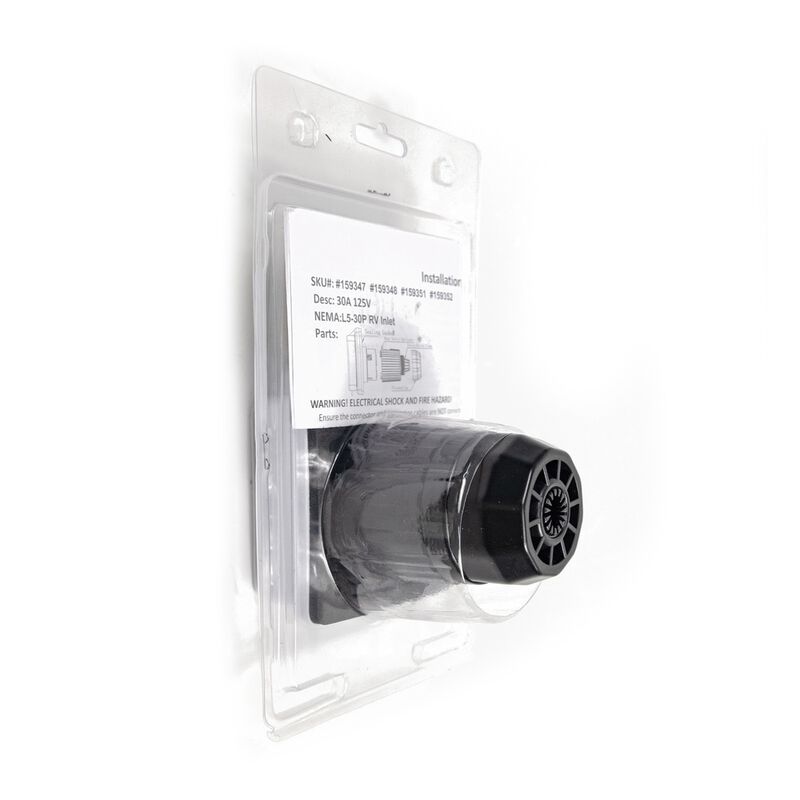  Electric World 30A RV Inlet in White w/Stainless Steel Cover image number 9